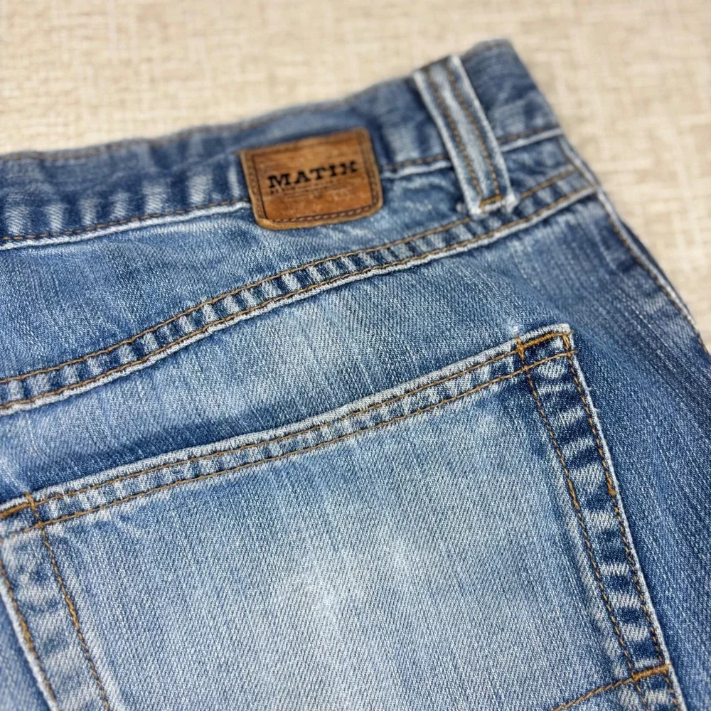 Matix Denim Jeans Mens 36x28 Blue Distressed Y2K Skater Grunge Baggy  Leg